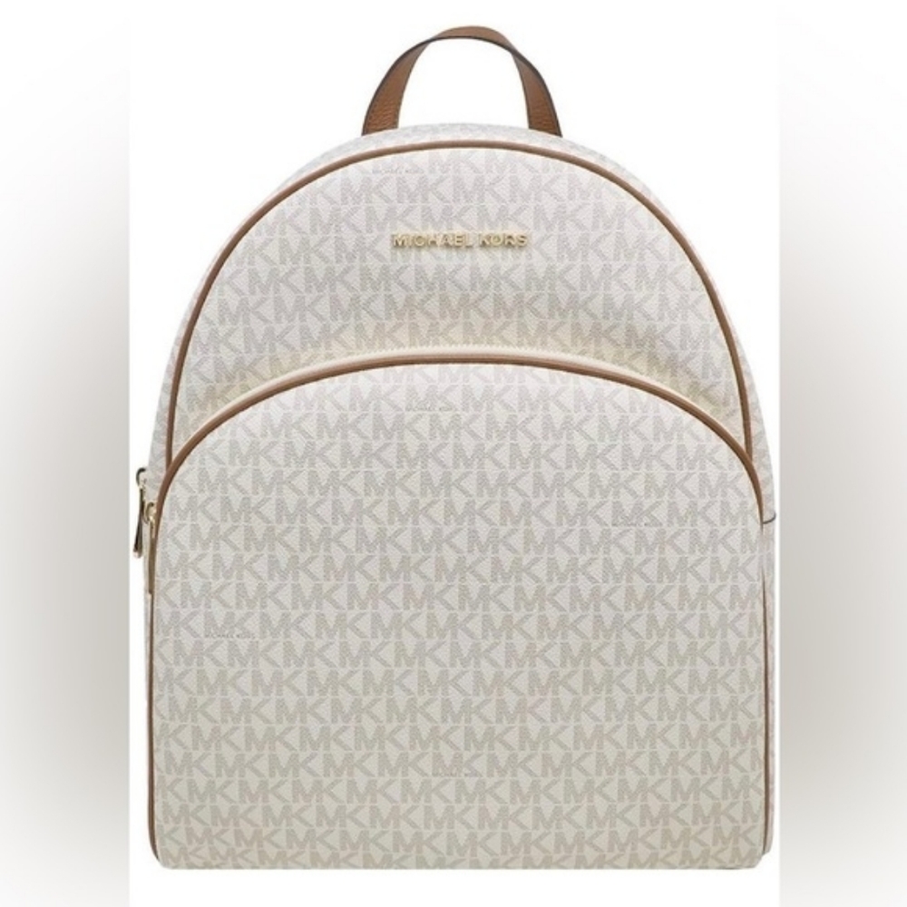 Michael Kors Cream and Tan Backpack